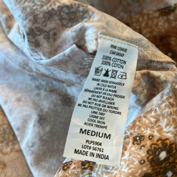 Elan Floral V Neck Cotton Mini Dress Boho Grandma Flowy NEW Size Medium - Picture 8 of 8